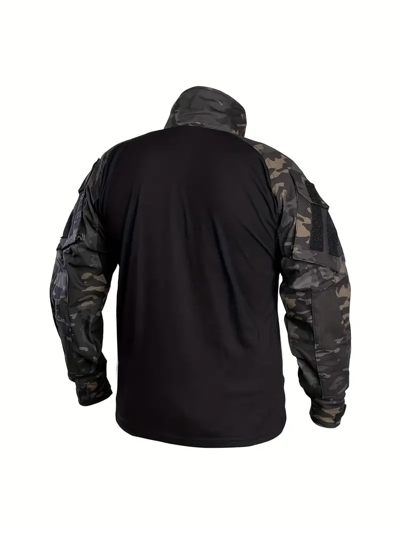 Night Camo Tactical Combat Shirt with Long Sleeves – Military-Grade Performance Gear