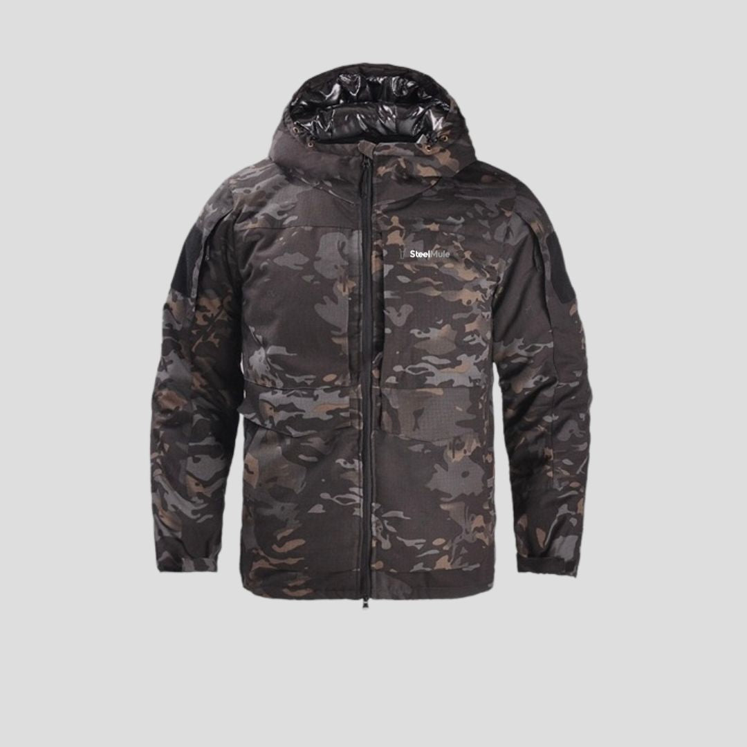 Tactical Winter Jacket with Thermo-Reflective Technology - Black Camo