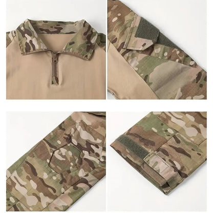 Coyote Camo Tactical Combat Shirt with Long Sleeves – Military-Grade Performance Gear