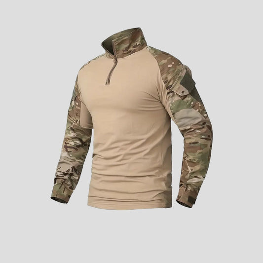 Coyote Camo Tactical Combat Shirt with Long Sleeves – Military-Grade Performance Gear