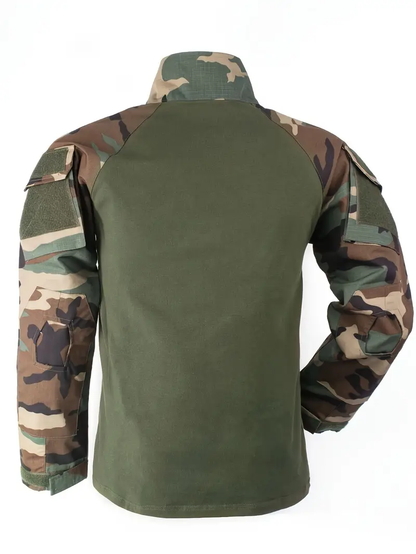 Woodland Tactical Combat Shirt with Long Sleeves – Military-Grade Performance Gear