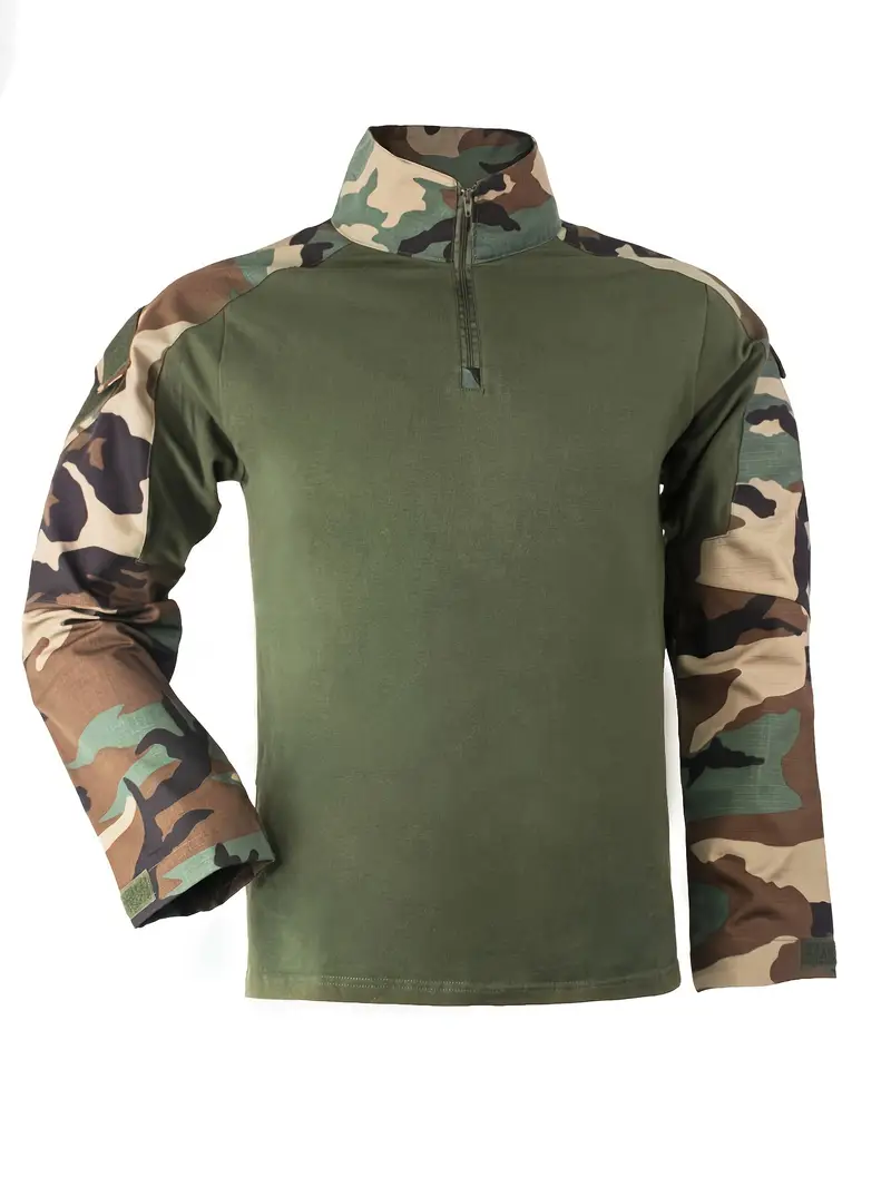 Woodland Tactical Combat Shirt with Long Sleeves – Military-Grade Performance Gear