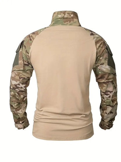 Coyote Camo Tactical Combat Shirt with Long Sleeves – Military-Grade Performance Gear